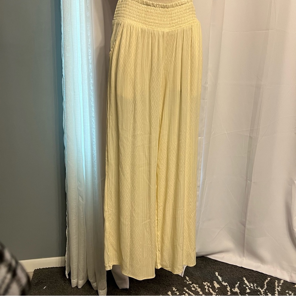 NEW Maurices Women's Aztec Tribal Wide Leg Palazzo Pants Cream Small Beach Vacay
